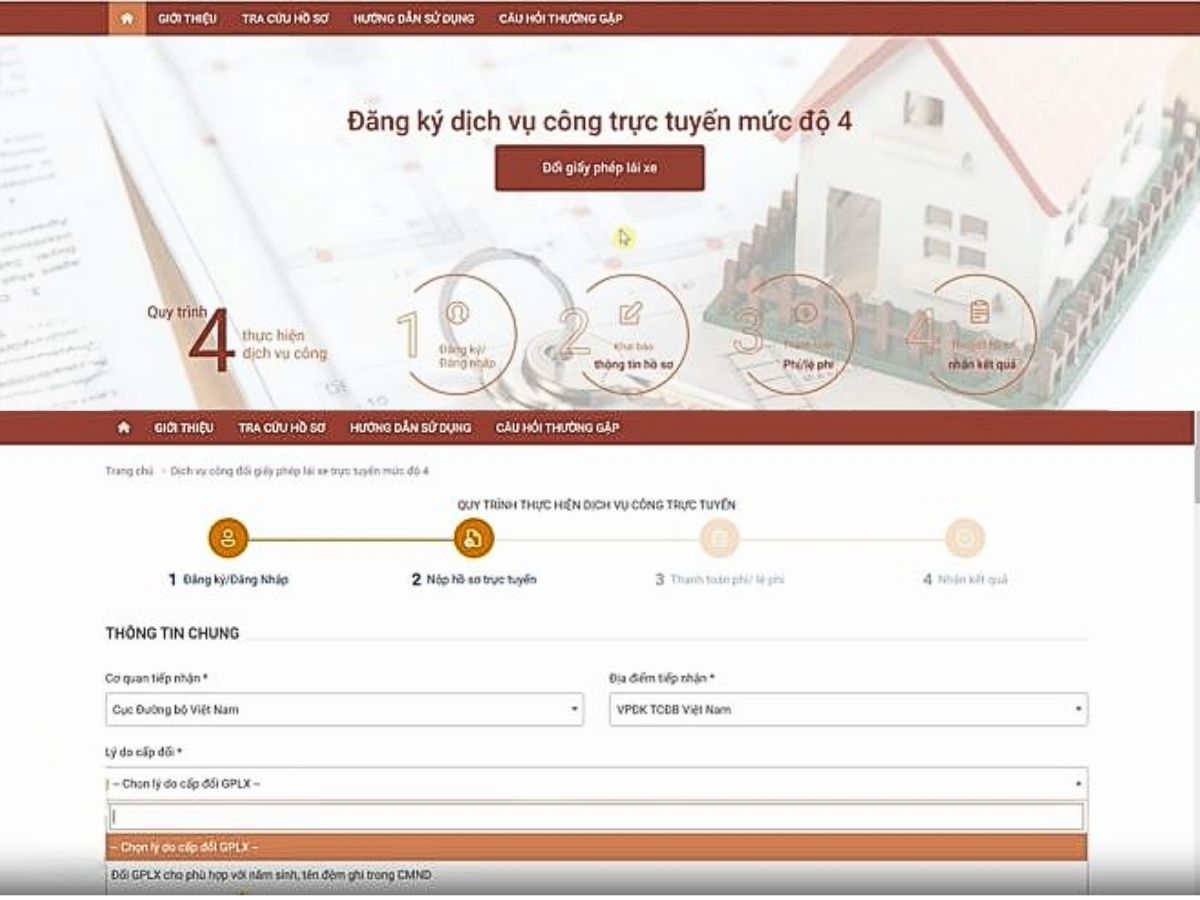dịch vụ công đổi giấy phép lái xe