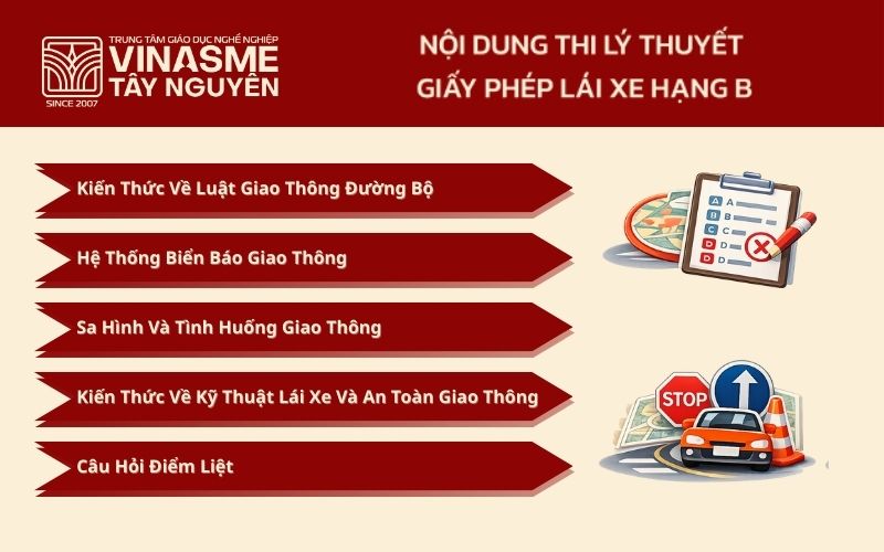 Nội Dung Thi Lý Thuyết Giấy Phép Lái Xe Hạng B