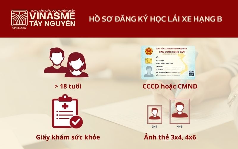 Hồ sơ đăng ký học lái xe hạng B