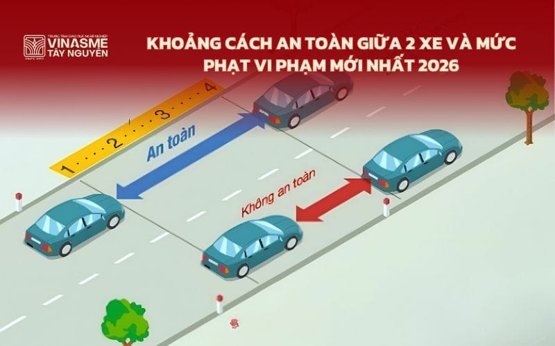 Khoảng cách an toàn giữa 2 xe và mức phạt vi phạm mới nhất 2026